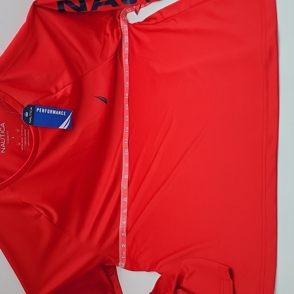 NAUTICA RASHGUARD LONG SLEVES SHIRT RED BLUE LOGO - Picture 6 of 8